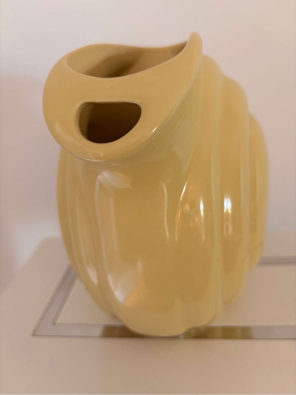 Vintage Yellow Hall Pitcher Styled with Daisies - Picture 3 of 6